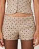 Motel Motel Lumin polka dot mini shorts in beige-Neutral - 3