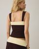 Motel Motel Lurie Colorblock Pinch-Front Cropped Tank Top in Brown, Women's at Urban Outfitters - 2