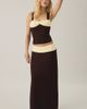 Motel Motel Lurie Colorblock Pinch-Front Cropped Tank Top in Brown, Women's at Urban Outfitters - 3
