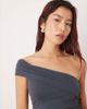 Motel Motel Marga off-shoulder bandeau style top in ocean storm-Green - 1