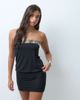 Motel Motel megan sequin snake trim mini dress in black - 2