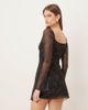 Motel Motel Modena long sleeve mini dress in dynamic rose-Brown - 2