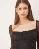 Motel Motel Modena long sleeve mini dress in dynamic rose-Brown - 3