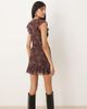Motel Motel Motarika floaty mini dress in brown - 4