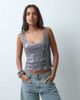 Motel Motel qian sequin tank top in silver - 1