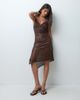 Motel Motel quinn asymm sequin dress in brown - 2