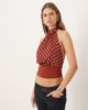 Motel Motel Rania tie neck polka dot top in burnt red - 1