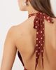Motel Motel Rania tie neck polka dot top in burnt red - 4