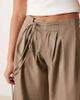 Motel Motel Rivela tie waist wide leg tailored pants in beige-Neutral - 2