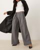 Motel Motel Rivela tie waist wide leg tailored pants in gray - 4