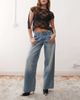 Motel Motel roomy extra wide low rise jeans in powder blue - 1