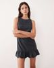 Motel Motel Saraya button detail pinafore ruffle edge dress in gray - 4