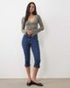 Motel Motel semra sheer knit long sleeve top with lace detail in gray - 3