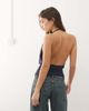Motel Motel Sherlyn halter top in cupro navy - 3