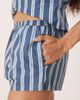 Motel Motel sibo wide stripe shorts in navy - 4