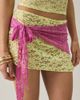 Motel Motel Sirna Sheer Scarf Tie Low-Rise Sequin Lace Mini Skirt in Yellow, Women's at Urban Outfitters - 3
