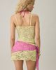 Motel Motel Sirna Sheer Scarf Tie Low-Rise Sequin Lace Mini Skirt in Yellow, Women's at Urban Outfitters - 5