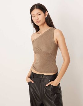 Motel Motel Sojin off-shoulder top with eyelets in gold