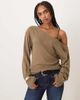 Motel Motel Suena asymmetric knit sweater in khaki-Green - 1