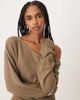 Motel Motel Suena asymmetric knit sweater in khaki-Green - 4