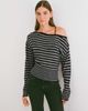 Motel Motel Suena asymmetric stripe knit sweater in black - 2