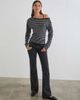 Motel Motel Suena asymmetric stripe knit sweater in black - 3