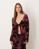 Motel Motel Sukita long sleeve floral top in burgundy-Red - 1