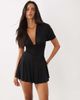 Motel Motel sunmi gathered v-neck mini dress in black - 1