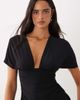 Motel Motel sunmi gathered v-neck mini dress in black - 3