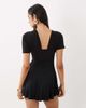 Motel Motel sunmi gathered v-neck mini dress in black - 4