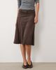 Motel Motel Suzu faux suede buckle midi skirt in dark brown - 2
