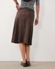 Motel Motel Suzu faux suede buckle midi skirt in dark brown - 3