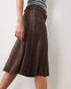 Motel Motel Suzu faux suede buckle midi skirt in dark brown - 4