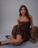 Motel Motel Tinosa sequin corset ruffle dress in brown - 2