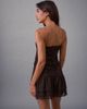 Motel Motel Tinosa sequin corset ruffle dress in brown - 4