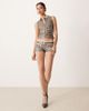 Motel Motel tisuka polo top in vintage style sequin plaid - part of a set-Multi - 2