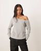 Motel Motel Toria off-shoulder sweatshirt in gray heather - 1