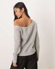 Motel Motel Toria off-shoulder sweatshirt in gray heather - 2