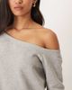 Motel Motel Toria off-shoulder sweatshirt in gray heather - 4