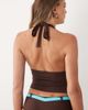 Motel Motel Towi swim top in Brown blue - 3