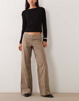 Motel Motel townes stud detail trouser in gray brown