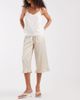 Motel Motel Tunelia satin capri ruffle edge pants in neutral - 1