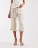 Motel Motel Tunelia satin capri ruffle edge pants in neutral - 2