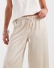 Motel Motel Tunelia satin capri ruffle edge pants in neutral - 3