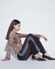 Motel Motel tyanna v neck mesh long sleeve top in leopard print-Brown - 1