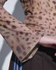 Motel Motel tyanna v neck mesh long sleeve top in leopard print-Brown - 2