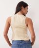 Motel Motel Valeska lace insert satin plunge neck top in yellow - 4