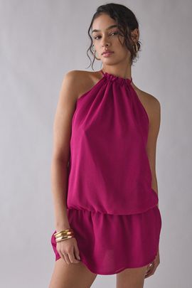 Veloria Mini Dress in Dark Rose