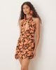 Motel Motel veslina floral print halter mini dress in orange - 3