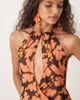 Motel Motel veslina floral print halter mini dress in orange - 4